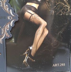 NEW! 2 pr Luxury black hosiery stockings & tights